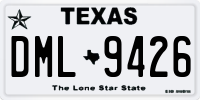 TX license plate DML9426