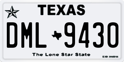 TX license plate DML9430