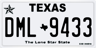 TX license plate DML9433