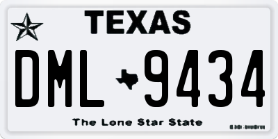 TX license plate DML9434