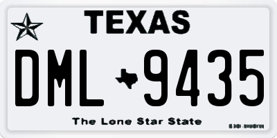 TX license plate DML9435