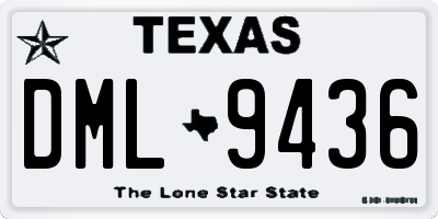 TX license plate DML9436