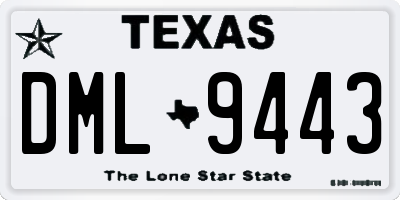 TX license plate DML9443