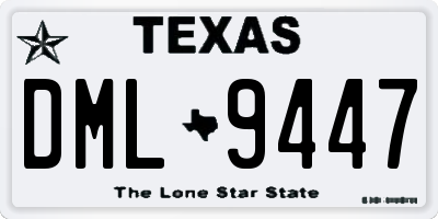TX license plate DML9447
