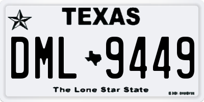 TX license plate DML9449
