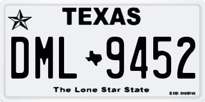 TX license plate DML9452