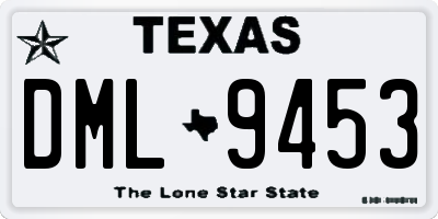 TX license plate DML9453