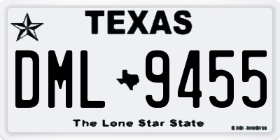 TX license plate DML9455