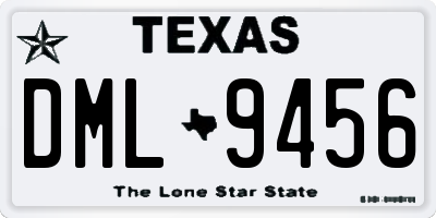 TX license plate DML9456