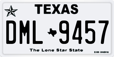 TX license plate DML9457
