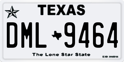 TX license plate DML9464