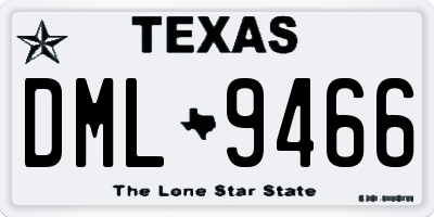 TX license plate DML9466