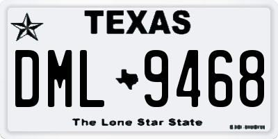 TX license plate DML9468
