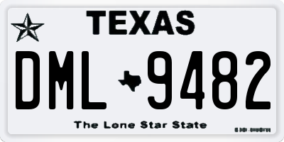 TX license plate DML9482