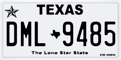TX license plate DML9485