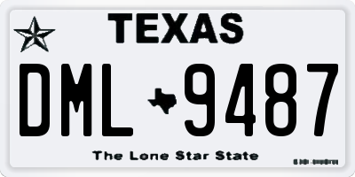 TX license plate DML9487