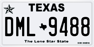 TX license plate DML9488