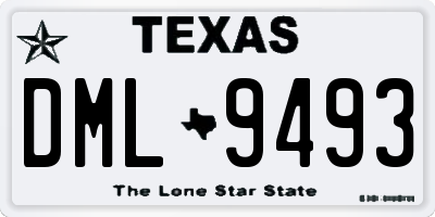 TX license plate DML9493