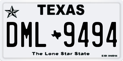 TX license plate DML9494
