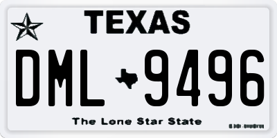 TX license plate DML9496