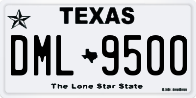 TX license plate DML9500