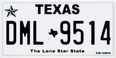 TX license plate DML9514