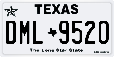 TX license plate DML9520