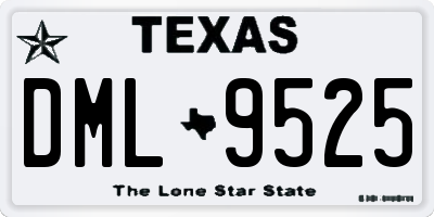 TX license plate DML9525