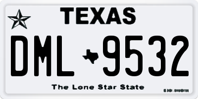 TX license plate DML9532