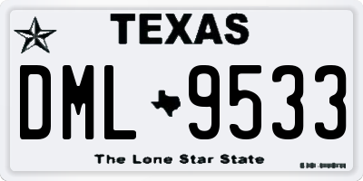 TX license plate DML9533