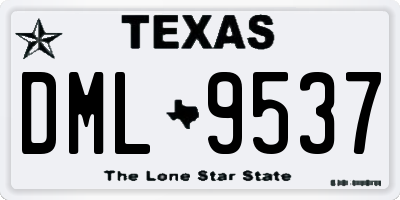TX license plate DML9537