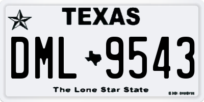 TX license plate DML9543