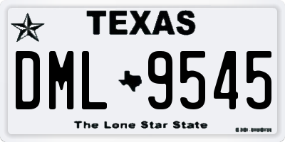 TX license plate DML9545