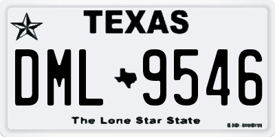 TX license plate DML9546