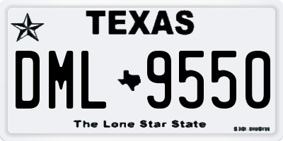 TX license plate DML9550