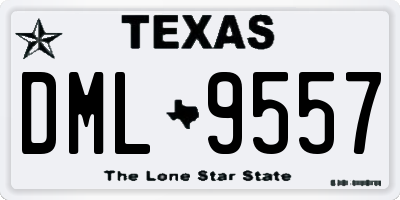 TX license plate DML9557