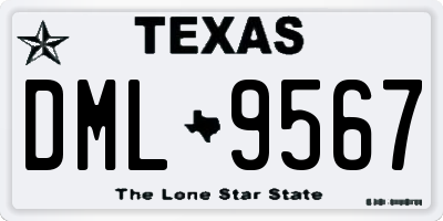 TX license plate DML9567