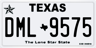 TX license plate DML9575