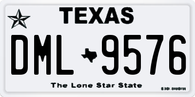 TX license plate DML9576