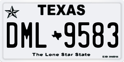 TX license plate DML9583