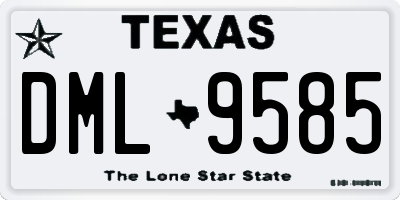 TX license plate DML9585