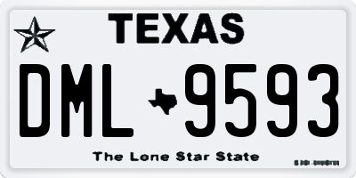 TX license plate DML9593