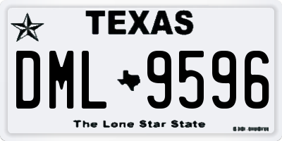 TX license plate DML9596