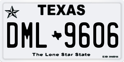 TX license plate DML9606