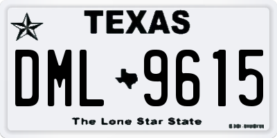 TX license plate DML9615