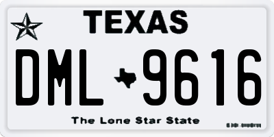 TX license plate DML9616