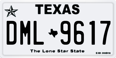 TX license plate DML9617