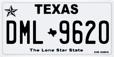 TX license plate DML9620