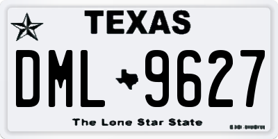 TX license plate DML9627