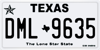 TX license plate DML9635
